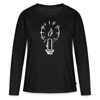 Candle - Women's Premium Organic Long Sleeve Shirt - black - Front - Julia (174cm)