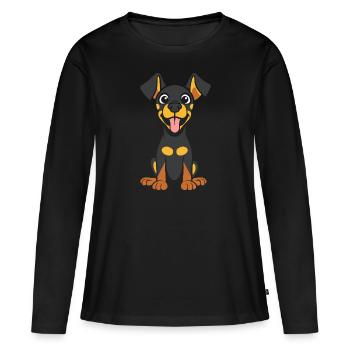 Dobermann - Frauen Premium Bio Langarmshirt - Schwarz - Vorne - Julia (174cm)