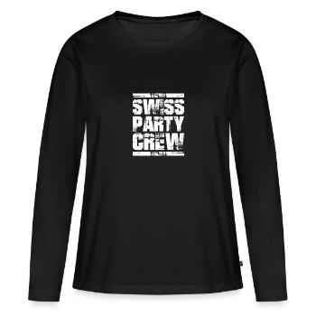 Swiss Party Holiday Crew Suisse - T-shirt manches longues Premium bio Femme - noir - Devant - Julia (174cm)