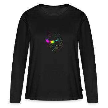Rave Raver Techno music Techno bass Mixer - Women's Premium Organic Long Sleeve Shirt - black - Front - Julia (174cm)