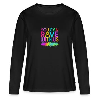 Rave Raver Musique techno Techno basse Table de mixage - T-shirt manches longues Premium bio Femme - noir - Devant - Julia (174cm)