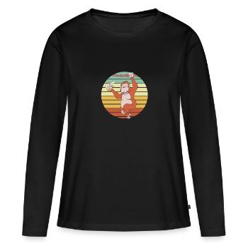 Orang-outan - T-shirt manches longues Premium bio Femme - noir - Devant - Julia (174cm)