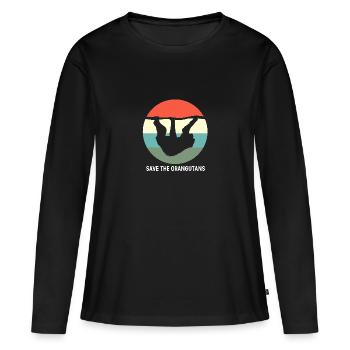 Orang-outan - T-shirt manches longues Premium bio Femme - noir - Devant - Julia (174cm)