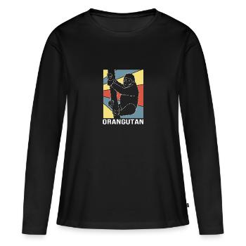 Orang-outan - T-shirt manches longues Premium bio Femme - noir - Devant - Julia (174cm)