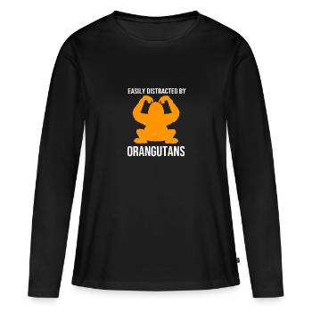 Orang-outan - T-shirt manches longues Premium bio Femme - noir - Devant - Julia (174cm)