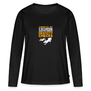 Saut d’obstacles Saut d’obstacles - T-shirt manches longues Premium bio Femme - noir - Devant - Julia (174cm)