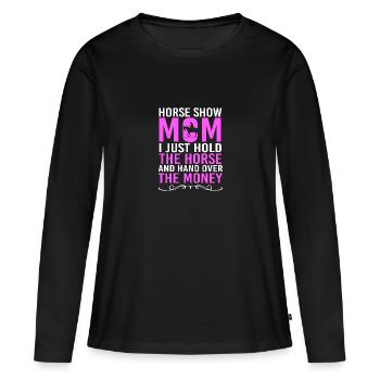 Saut d’obstacles Saut d’obstacles - T-shirt manches longues Premium bio Femme - noir - Devant - Julia (174cm)