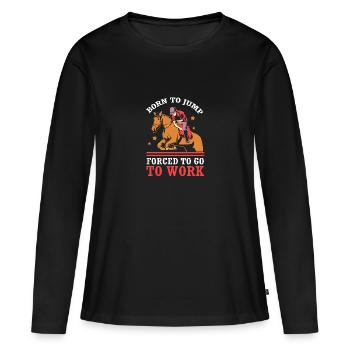 Saut d’obstacles Saut d’obstacles - T-shirt manches longues Premium bio Femme - noir - Devant - Julia (174cm)