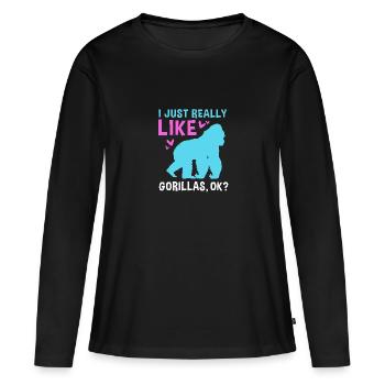 Gorilla - Women's Premium Organic Long Sleeve Shirt - black - Front - Julia (174cm)