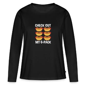 Hot Dog Snack - Women's Premium Organic Long Sleeve Shirt - black - Front - Julia (174cm)