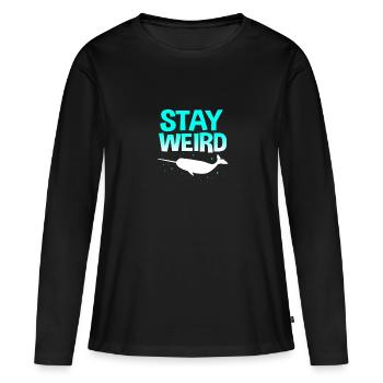 Narwal - Frauen Premium Bio Langarmshirt - Schwarz - Vorne - Julia (174cm)