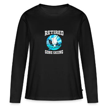 Ski Skiurlaub - Frauen Premium Bio Langarmshirt - Schwarz - Vorne - Julia (174cm)