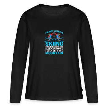 Ski Skiurlaub - Frauen Premium Bio Langarmshirt - Schwarz - Vorne - Julia (174cm)