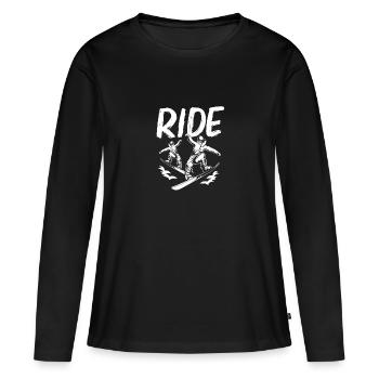 Snowboard Snowboard Vacances snowboard Snowboarders - T-shirt manches longues Premium bio Femme - noir - Devant - Julia (174cm)