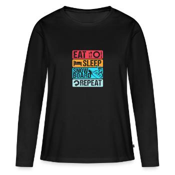 Snowboard Snowboard Vacances snowboard Snowboarders - T-shirt manches longues Premium bio Femme - noir - Devant - Julia (174cm)