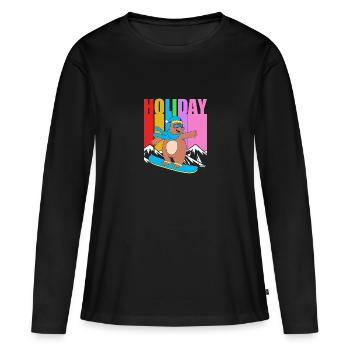 Snowboard Snowboard Vacances snowboard Snowboarders - T-shirt manches longues Premium bio Femme - noir - Devant - Julia (174cm)