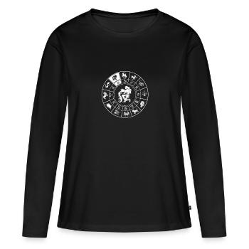 Sternzeichen Wassermann - Frauen Premium Bio Langarmshirt - Schwarz - Vorne - Julia (174cm)