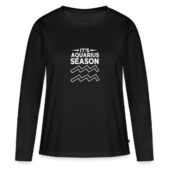 Sternzeichen Wassermann - Frauen Premium Bio Langarmshirt - Schwarz - Vorne - Julia (174cm)