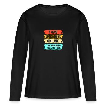 Pasteur - T-shirt manches longues Premium bio Femme - noir - Devant - Julia (174cm)