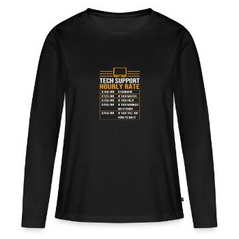 Assistance technique - T-shirt manches longues Premium bio Femme - noir - Devant - Julia (174cm)
