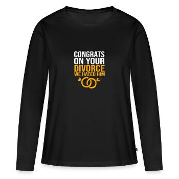 Scheidung - Frauen Premium Bio Langarmshirt - Schwarz - Vorne - Julia (174cm)