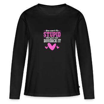 Scheidung - Frauen Premium Bio Langarmshirt - Schwarz - Vorne - Julia (174cm)