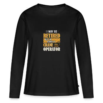 Crane operator crane - Women's Premium Organic Long Sleeve Shirt - black - Front - Julia (174cm)