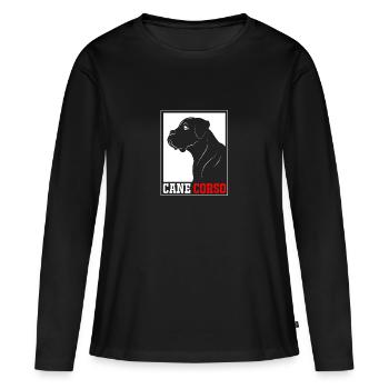 Cane corso - T-shirt manches longues Premium bio Femme - noir - Devant - Julia (174cm)