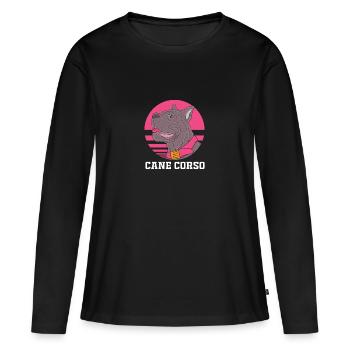 Cane corso - T-shirt manches longues Premium bio Femme - noir - Devant - Julia (174cm)