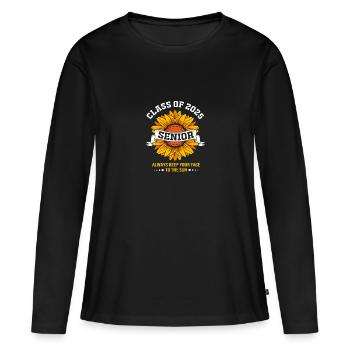 Classe de 2025 - T-shirt manches longues Premium bio Femme - noir - Devant - Julia (174cm)