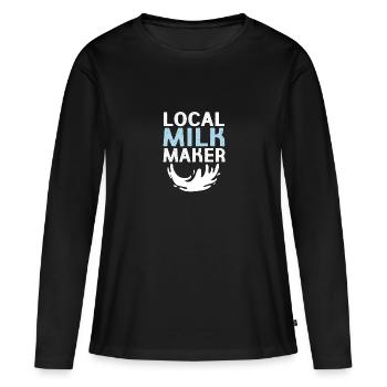 Maman croquante - T-shirt manches longues Premium bio Femme - noir - Devant - Julia (174cm)