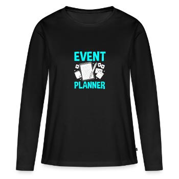 Event Planer - Frauen Premium Bio Langarmshirt - Schwarz - Vorne - Julia (174cm)