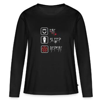 Esthétique gothique vamp-style black dark wave - T-shirt manches longues Premium bio Femme - noir - Devant - Julia (174cm)