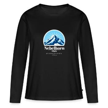 Nebelhorn im Allgäu Berg Logo Coordonnées Altitude - T-shirt manches longues Premium bio Femme - noir - Devant - Julia (174cm)