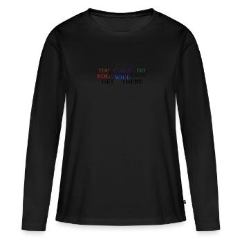 YOU CAN DO IT - T-shirt manches longues Premium bio Femme - noir - Devant - Julia (174cm)