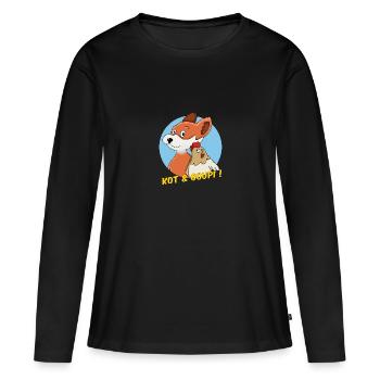 KOT UND GOUPI - Frauen Premium Bio Langarmshirt - Schwarz - Vorne - Julia (174cm)