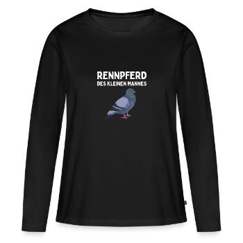 Rennpferd des kleinen Mannes Brieftaube Geburtstag - Frauen Premium Bio Langarmshirt - Schwarz - Vorne - Julia (174cm)