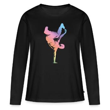 Breakdance Silhouette - T-shirt manches longues Premium bio Femme - noir - Devant - Julia (174cm)