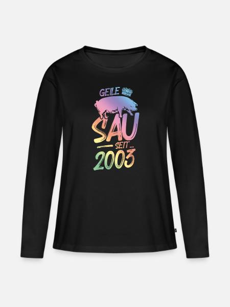 2003 Geile Sau - Frauen Premium Bio Langarmshirt - Schwarz