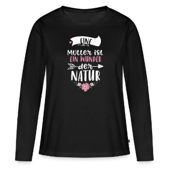 Une mère est un miracle de la n... - T-shirt manches longues Premium bio Femme - noir - Devant - Julia (174cm)