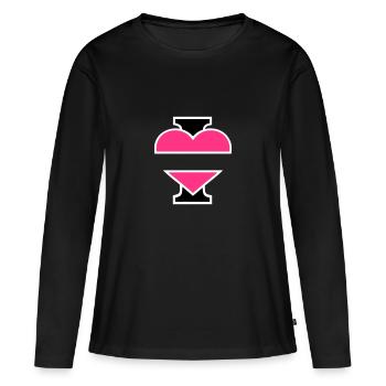 I Love - T-shirt manches longues Premium bio Femme - noir - Devant - Julia (174cm)