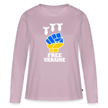 Ukraine - Women's Premium Organic Long Sleeve Shirt - dusky pink - Front - Julia (174cm)