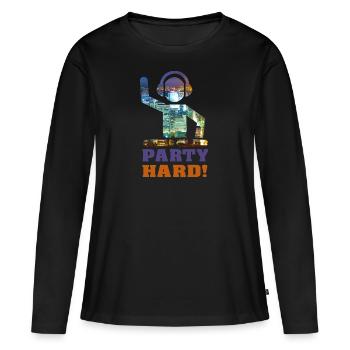 Party Hard! - T-shirt manches longues Premium bio Femme - noir - Devant - Julia (174cm)