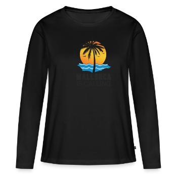 Majorque disant cadeau malle vacances drôles - T-shirt manches longues Premium bio Femme - noir - Devant - Julia (174cm)