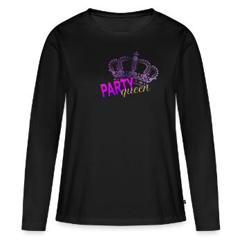 party queen - Women's Premium Organic Long Sleeve Shirt - black - Front - Julia (174cm)