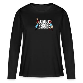 Skinhead Reggae design - AntiRacism cheval de Troie - T-shirt manches longues Premium bio Femme - noir - Devant - Julia (174cm)