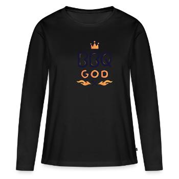 BBQ God - Women's Premium Organic Long Sleeve Shirt - black - Front - Julia (174cm)
