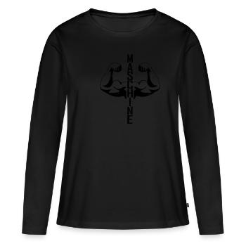 Machine - T-shirt manches longues Premium bio Femme - noir - Devant - Julia (174cm)