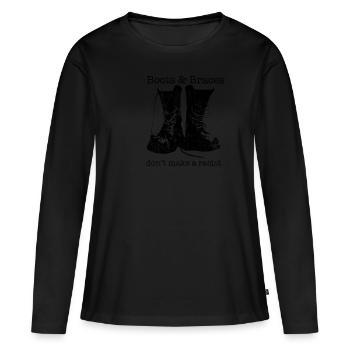 Graphique Boots & Braces - Design Skinhead - - T-shirt manches longues Premium bio Femme - noir - Devant - Julia (174cm)