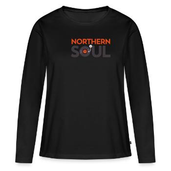 Northern Soul-Grafik - Mod-Kleidung - Trojaner - Frauen Premium Bio Langarmshirt - Schwarz - Vorne - Julia (174cm)